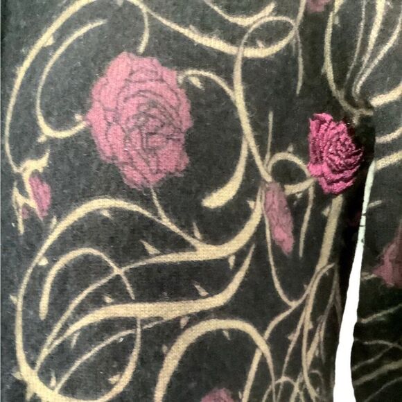 Hardcore Elegance 100% Cashmere Rose Floral Intarsia Knit Hoodie S Zip Sweater - Picture 4 of 7